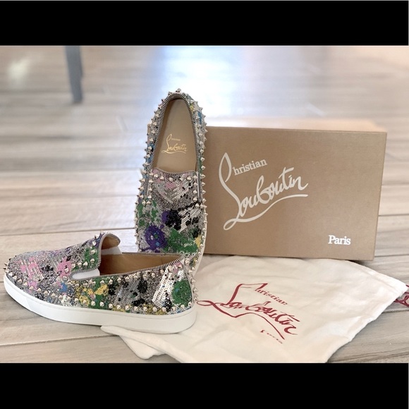 Christian Louboutin Blue Silver Sneakers Urban Style - Picture 8 of 15